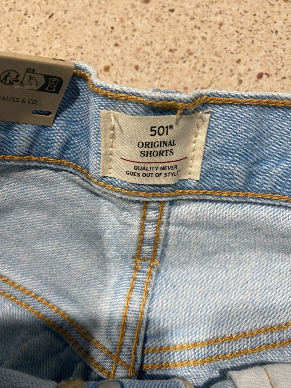 Levi's Light Blue 501 High-Rise Denim Shorts 100% COTTON - Picture 5 of 7